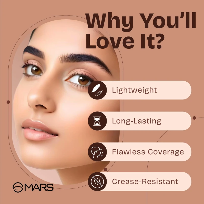 MARS SPF50 PA++++ Cancel Concealer with Radiant Natural Finish (6.0 ml) (1.5-VANILLA BEIGE) | Lightweight | Medium to High Coverage | Long-Lasting & Multi-Purpose | Crease Resistant thumbnail 7